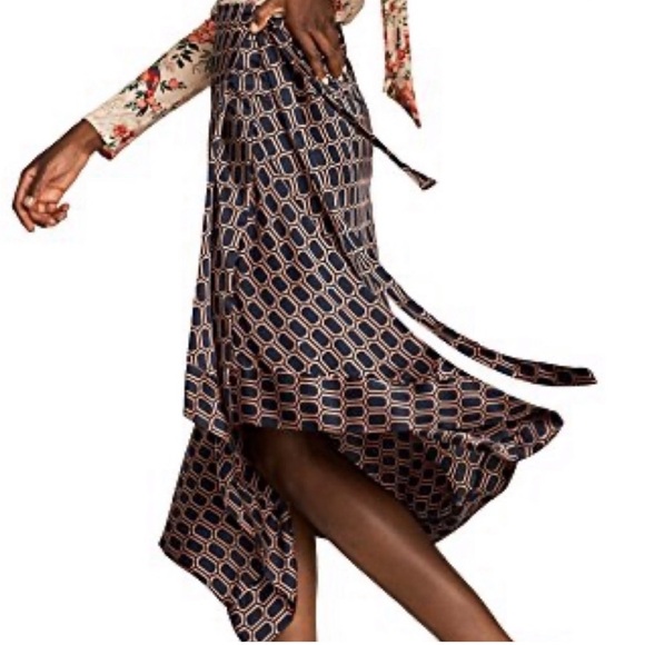 Zara Black and Tan Asymmetrical Wrap Skirt - Picture 6 of 16